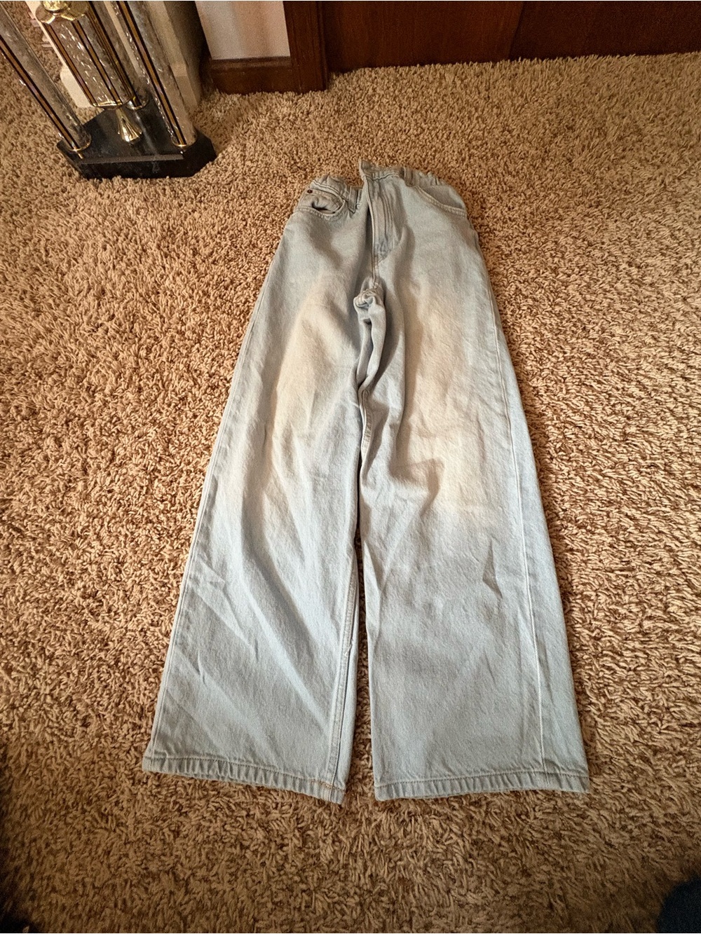 Zara Light Blue Wide-Leg Jeans
